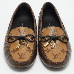 Pre Owned Louis Vuitton Gloria Size 37.5 Brown Monogram Canvas Loafers