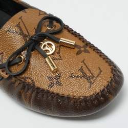 Pre Owned Louis Vuitton Gloria Size 37.5 Brown Monogram Canvas Loafers
