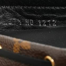 Pre Owned Louis Vuitton Gloria Size 37.5 Brown Monogram Canvas Loafers