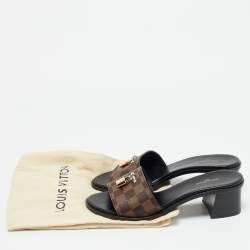 مملوكة مسبقًا Louis Vuitton Lock It Size 39 Brown Demier Canvas Slide Sandals