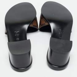 مملوكة مسبقًا Louis Vuitton Lock It Size 39 Brown Demier Canvas Slide Sandals