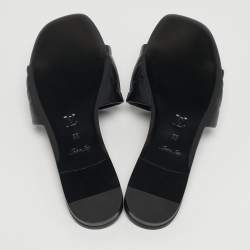 مملوكة مسبقًا Louis Vuitton Revival Size 38 Black Monogram Leather Flat Slide