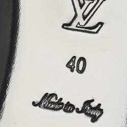 Pre Owned Louis Vuitton Revival Size 40 Black Leather Flat Sandals