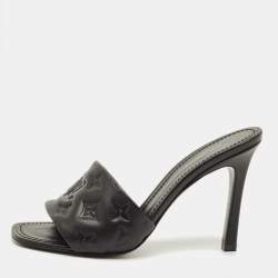 Pre Owned صندل سلايد لوي فيتون إحياء جلد بنقشة مونوجرام ذهبي مقاس 39.5