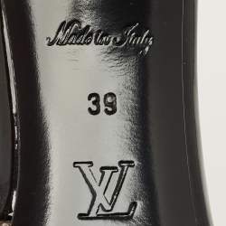 Pre Owned Louis Vuitton Chérie Size 39 Brown/Black Monogram Canvas and Patent Leather Slingback Pumps