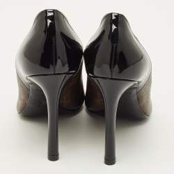 مملوكة مسبقًا Louis Vuitton Chérie Size 39 Brown/Black Monogram Canvas and Patent Leather Pumps