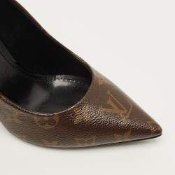 مملوكة مسبقًا Louis Vuitton Chérie Size 39 Brown/Black Monogram Canvas and Patent Leather Pumps