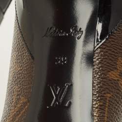 مملوكة مسبقًا Louis Vuitton Chérie Size 39 Brown/Black Monogram Canvas and Patent Leather Pumps