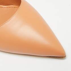 Pre Owned حذاء كعب عالي لوي فيتون آيلاين مقدمة مدببة جلد ايبي برتقالي مقاس 38.5