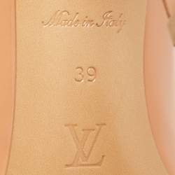 Pre Owned حذاء كعب عالي لوي فيتون آيلاين مقدمة مدببة جلد ايبي برتقالي مقاس 38.5