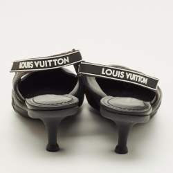 Pre Owned حذاء كعب عالي لويس فويتون آرتشلايت حزام خلفي قماشي جلدي لون أسود/بني بنمط مونوغرام مقاس 38.5