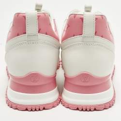 Pre Owned حذاء رياضي لوي فيتون رون اواي جلد وشبك أبيض منخفض من أعلى مقاس 39