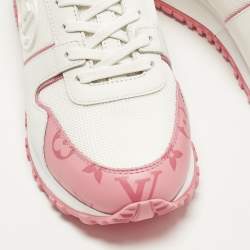 Pre Owned حذاء رياضي لوي فيتون رون اواي جلد وشبك أبيض منخفض من أعلى مقاس 39