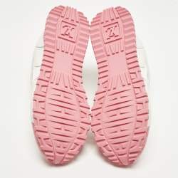 Pre Owned حذاء رياضي لوي فيتون رون اواي جلد وشبك أبيض منخفض من أعلى مقاس 39