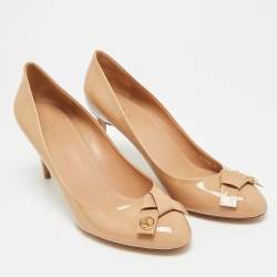مملوكة مسبقًا Louis Vuitton Fiance Size 41 Beige Patent Leather Pumps