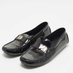مملوكة مسبقًا Louis Vuitton Lombok Size 37.5 Black Patent Leather Loafers