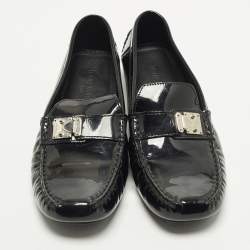 مملوكة مسبقًا Louis Vuitton Lombok Size 37.5 Black Patent Leather Loafers