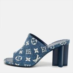 مملوكة مسبقًا Louis Vuitton Size 36 Blue Monogram Denim Mules