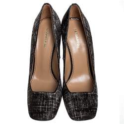 DSquared2 Black/White Pony Hair Block Heel Pumps Size 38