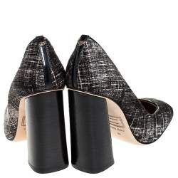 DSquared2 Black/White Pony Hair Block Heel Pumps Size 38