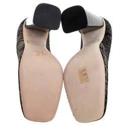 DSquared2 Black/White Pony Hair Block Heel Pumps Size 38