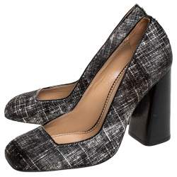 DSquared2 Black/White Pony Hair Block Heel Pumps Size 38