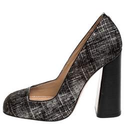 DSquared2 Black/White Pony Hair Block Heel Pumps Size 38