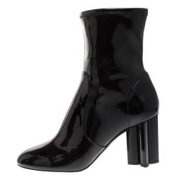Louis Vuitton Black Patent Leather Silhouette Ankle Boots Size 39.5 Louis Vuitton | TLC
