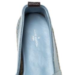 Pre Owned Louis Vuitton Blue Denim Seashore Espadrille Flats Size 37