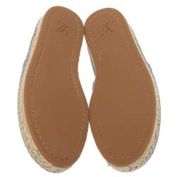 Pre Owned Louis Vuitton Blue Denim Seashore Espadrille Flats Size 37