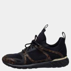 Louis Vuitton Black/Brown Monogram Canvas, Suede and Mesh Run Away Low Top Sneakers  Size 39 Louis Vuitton