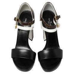 Louis Vuitton Tri Color Monogram Canvas and Leather Matchmake Sandals Size 37