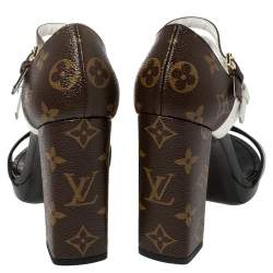 Louis Vuitton Tri Color Monogram Canvas and Leather Matchmake Sandals Size 37