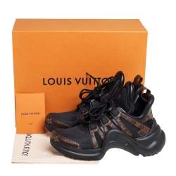 Louis Vuitton Black/Brown Mesh And Monogram Canvas Archlight Low Top Sneakers Size 39