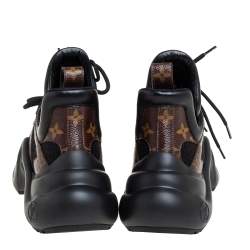Louis Vuitton Black/Brown Mesh And Monogram Canvas Archlight Low Top Sneakers Size 39