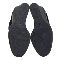 مملوكة مسبقًا Louis Vuitton Black Monogram Suede Wedge Ankle Boots Size 36.5