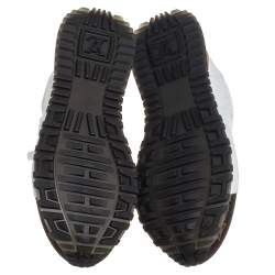 مملوكة مسبقًا Louis Vuitton White/Brown Mesh And Monogram Canvas Run Away Sneakers Size 35