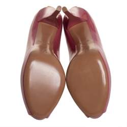 مملوكة مسبقًا حذاء كعب عالي لوي فيتون أوه ريلي! جلد وردي لامع مقدمة مفتوحة مقاس 38.5