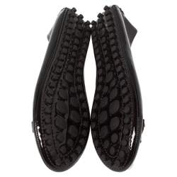 Pre Owned حذاء باليرينا فلات أوكسفورد لوي فيتون جلد لامع عنابي مقاس 38