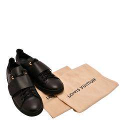 Pre Owned Louis Vuitton Black Frontrow Leather Trainers Sneakers EU 40