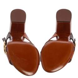 Louis Vuitton Brown Monogram Canvas and Leather Horizon Mule Sandals Size 37