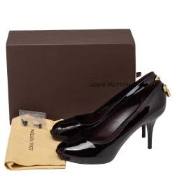 مملوكة مسبقًا Louis Vuitton Burgundy Patent Leather Oh Really! Peep Toe Pumps Size 38.5