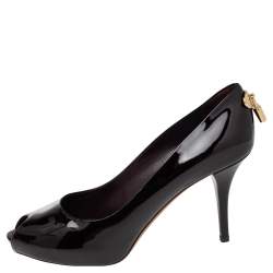 مملوكة مسبقًا Louis Vuitton Burgundy Patent Leather Oh Really! Peep Toe Pumps Size 38.5