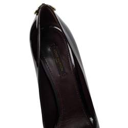 مملوكة مسبقًا Louis Vuitton Burgundy Patent Leather Oh Really! Peep Toe Pumps Size 38.5