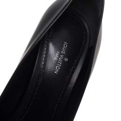 Pre Owned Louis Vuitton Black Leather Heartbreaker Pointed Toe Pumps Size 37