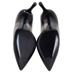 Pre Owned Louis Vuitton Black Leather Heartbreaker Pointed Toe Pumps Size 37