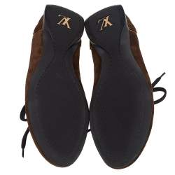 Louis Vuitton Brown Suede And Monogram Canvas Energie Low Top Sneakers Size 40