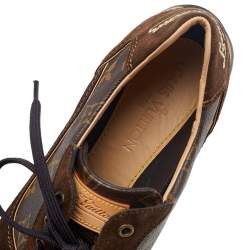 Louis Vuitton Brown Suede And Monogram Canvas Energie Low Top Sneakers Size 40