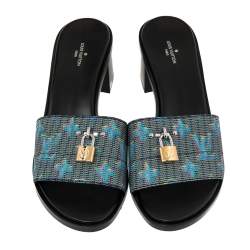 Pre Owned Louis Vuitton Multicolor LV Pop Monogram Canvas Lock It Mule Sandals Size 40