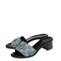 Pre Owned Louis Vuitton Multicolor LV Pop Monogram Canvas Lock It Mule Sandals Size 40